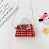 Bolso de hombro de cadena lindo para niños 2024 nuevo bolso de mano de perlas para niña pequeña a la moda estilo occidental bandolera bolso cuadrado pequeño