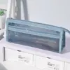 Bolsa de Lápis de Malha Transparente Dupla Camada Tridimensional Grande Capacidade Bolsa de Material Escolar para Provas de Ensino Médio Bolsa de Material Escolar Simples de Cor Sólida