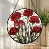 Colgante de Cristal de Clavel Rojo Cruzado Adorno de Cristal para Colgar en Casa Decoración de Ventana Atrapasol para Jardín