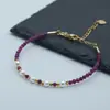 Estilo Hada Color de Piel Morado Pulsera Avanzada de Rubí Pulsera Pequeña Fresca Pulsera de Piedra Natural Perla