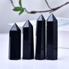 Itens de Decoração para Casa Coluna de Cristal, Fornecimento Direto do Fabricante, Pilar de Energia Hexagonal de Obsidiana Natural Pura com Ponta Única Atacado