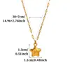 Collar colgante de acero inoxidable bañado en oro con diseño lujoso y único de estrella de cinco puntas y cara sonriente para mujer, cadena de clavícula de alta gama