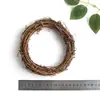 Círculo de Rattan Anel de Rattan Floricultura DIY Artesanal Pendente de Porta Arte Floral Guirlanda Floral Estilo Country Americano Decoração de Natal Círculo Nu Guirlanda de Flores Secas