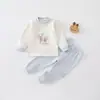 Conjunto de Ropa Interior Suave de Algodón para Bebés y Niños Pequeños Estampado de Dibujos Animados Ropa de Otoño para Bebé Pantalones de Otoño Ropa de Casa para Niños de Otoño y Primavera En Stock Venta al por Mayor