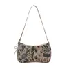 Bolso Nuevo de Comercio Exterior para Debajo del Brazo, Bolso de Hombro Único en Forma de Media Luna para Mujer, Estampado de Moda Tendencia, Simple de Gran Capacidad, Tendencia Personalizada 2025