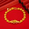 Pulsera de flores de oro arena de Vietnam para mujer, joyería de latón chapada en oro, joyería coreana simple, hechizo mucho suministro