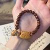 2024 nuevo pulsera de caballo de madera divertido para niños, cachorro de cerámica, pulsera de dibujos animados, nicho, corazón de niña, pulsera de estilo dulce versátil