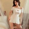Lencería Sexy Uniforme Tentación Hielo Seda Elástico Ajustado Transparente Sexy Recorte Pijama No Necesita Quitarse Camisón Deseo Caliente Puro