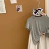 Conjunto de Verano 2026 para Niñas, Nuevo Estilo Coreano para Niños Mayores, Vestido de Tirantes a Cuadros Estilo Bosque, Conjunto de Tres Piezas de Color Sólido con Manga Corta, Moderno