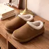 Chinelos de Algodão Estilo Coreano Hamuding Birken para Mulheres, Outono/Inverno Casa Interior, Pelúcia Adicional Quente Antiderrapante, Podem Ser Usados Fora Chinelos de Algodão