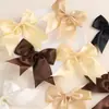 Horquilla Infantil de Satén Color Marrón Leche Transfronteriza Accesorios para el Cabello Pinza de Lazo de Niña Estilo Pastoral Pinza de Pato de Satén para Niña