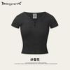 Conjunto de dos piezas para mujer American Spice Girl Lulu de verano 2025, top corto de manga corta con cuello en V y tirantes, falda midi ajustada a la cadera.