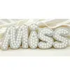 Adesivos de Letras Noiva Pérola Adesivos de Strass Inglês Roupas Sapatos DIY Chapéus Acessórios de Moda Exquisitos Adesivos com Padrão de Diamante Quente