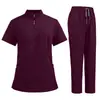Producto Nuevo Ropa para Lavar a Mano Multicolor Cuello Cremallera Doctor Enfermera Salón de Belleza UCI Ropa de Trabajo Ropa de Enfermera traje Cabello