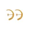 Pendientes de Acero de Titanio Color Oro Real 18K de Larga Duración, Estilo Francés, Luna Creciente Ins, Múltiples Formas de Usar, Simples y Únicos, Venta al por Mayor
