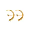 Marka estilo francês ins Lua Crescente multi-desgaste brincos personalidade aço titânio 18K brincos de ouro atacado F465