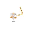 Piercing de Nariz Henson de Aço Inoxidável 3mm Coração Estrela de Cinco Pontas Quadrado Triângulo Redondo Zircônia Piercing de Nariz Joias de Piercing Europeias e Americanas