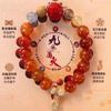 Pulsera de Cuentas de Escamas de Dragón Morado con Diseño de Gallo Cantando, Empaque en Caja de Regalo, Joyería de Accesorios de Pulsera Hecha a Mano del Año del Dragón