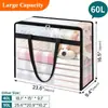 Bolsa de mano transparente de PVC con cremallera para guardar ropa, mantas, juguetes, chaquetas de plumas, edredones, organización de armarios, bolsa de almacenamiento