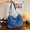Nova bolsa tiracolo jeans 2026, grande capacidade, casual e adequada para o trajeto, bolsa de ombro leve, mochila de trabalho