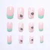 96 Piezas de Uñas Postizas para Adultos Acabadas Nuevo Estilo Dulce Puro Florales Removibles Arte de Uñas Transfronterizo