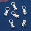 Accesorios de Colgantes Pequeños de Peces, Flores, Hojas y Caracteres de la Fortuna en Plata de Ley S925, Piezas Pequeñas de Plata Lisa Vintage, Accesorios de Materiales Hechos a Mano para DIY