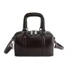 Bolso Almohada de Cuero Suave Retro de Gama Alta para Mujer 2025 Nuevo Versátil de Nicho Bolso Cilíndrico de Lujo Ligero Bolso de Mano Bolso Cruzado