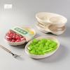 Caja de embalaje desechable para llevar, caja de refrigerio ovalada, caja de ensalada de frutas con tapa, caja de embalaje de tazón de pulpa, compartimento simple y doble