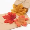 Simulación de hojas de arce rojo hojas de otoño decoración de camino de boda ventana de plomo hojas falsas jardín de infantes DIY hoja individual