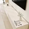 Alfombrilla de color crema para mueble de TV, no lavable, resistente al aceite e impermeable, mantel rectangular largo, que irradia una estética de lujo ligero y alta gama, adecuado para usar como alfombrilla de mostrador en la entrada o cerca del zapatero