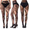 Medias europeas y americanas sexy ultrafinas de una pieza para cruzar la frontera con puntera reforzada, medias de rejilla jacquard caladas, pantalones de red talla grande, venta al por mayor del fabricante