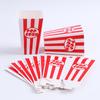 Caixa dobrável de pipoca de fábrica em estoque atacado cinema festa quadrado caixa de embalagem de barril de pipoca papelão branco