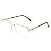 Novos Óculos de Metal Retrô Anti Luz Azul Masculino Meio Aro para Negócios Podem Ser Colocados com Lentes de Prescrição para Miopia Lentes Normais Fabricante Atacado