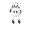 Colgante de lazo con estampado de leopardo transfronterizo, pompón pequeño, llavero de muñeco de dibujos animados para bolso y coche, abalorio exquisito para bolso