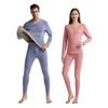 Otoño e Invierno Nuevo Ropa Interior Térmica de Lana de Seda para Mujer Sin Costuras Cepillada Tops y Pantalones Térmicos Set Térmico para Hombre