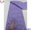 Tela de Encaje Francés Retro Totalmente Bordada con Cuentas y Bordado Estéreo, Encaje de Lentejuelas para Novia