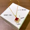 Novo Pingente Brilhante de Zircônia Vermelha Grande Colar de Aço Titânio Moda Feminina Estilo Retrô Luxo Leve Estilo Quente Corrente para Clavícula