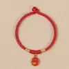 Pulsera de Buena Suerte para Año Nuevo, Hilo Rojo Hecho a Mano para el Año de Nacimiento, Pulsera con Colgante Tradicional Nueva, Regalo Único