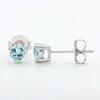 Aretes de Diamante Amarillo Diamante de Alto Carbono [Liquidación Envío Gratis] Sencillos Ins Cuadrado de Princesa 6*6mm Aretes Corte Flor de Hielo Plata S925