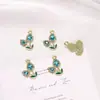 Rhinestones Incrustados Galvanizados Full Rhinestones Rhinestones Multicoloridos Flores Pequenas Exquisitas Cruz Europeia e Americana Transfronteiriça Pingente Acessórios de Joias Colar DIY
