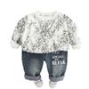 Comercio Exterior al por Mayor Ropa Infantil Primavera Nueva Sudadera Cuello Redondo Manga Larga Tie-Dye Elegante Versátil Conjunto de Dos Piezas con Jeans