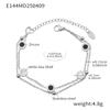 Enigma Inglés amor Números Romanos Blanco y Negro Concha Collar Pulsera Acero Inoxidable Chapado Oro 18K Personalidad Estilo Europeo y Americano