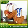 Nueva Cesta de Snacks, Cesta de Flores de Rattan, Cesta de Hierro Tejida a Mano, Cesta de Almacenamiento Portátil de Rattan Estilo Pastoral