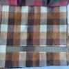 Camisa de Franela Poliéster-Algodón Reciclado Tela a Cuadros con Hilos Dorados y Plateados para Cojines y Juguetes de Mascotas, Grandes Cantidades en Stock desde la Fábrica