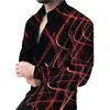 Camisa Masculina Fashionável Europeia e Americana de Tamanho Grande com Estampa Digital, Camisa Casual Digital com Estampa Vintage Transfronteiriça Masculina