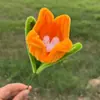 Buquê de Flores de Galho Torcido Feito à Mão com Rosas, Lírios, Tulipas, Caquis e Girassóis