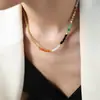 Estilo francés nuevo retro nicho diseño moderno todo-partido lujo ligero ágata natural hecho a mano con cuentas collar joyería al por mayor