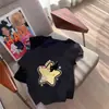Camiseta de Manga Corta con Estampado de Gato Estrella de Dibujos Animados Estilo Americano para Mujer Casual Holgada Versátil Dulce Sexy Top de Manga Corta