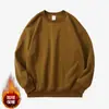 Sudadera estilo americano con cuello redondo, sudadera cálida, ropa de trabajo, impresión de logo personalizado, bordado, forro polar, resistente, corte holgado extragrande
