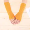 Guantes Largos de Lana para Otoño e Invierno Transfronterizos para Hombres y Mujeres, Mangas Falsas, Mangas de Brazo Calientes Europeas y Americanas de Medio Dedo sin Dedos, Guantes de Punto, Color